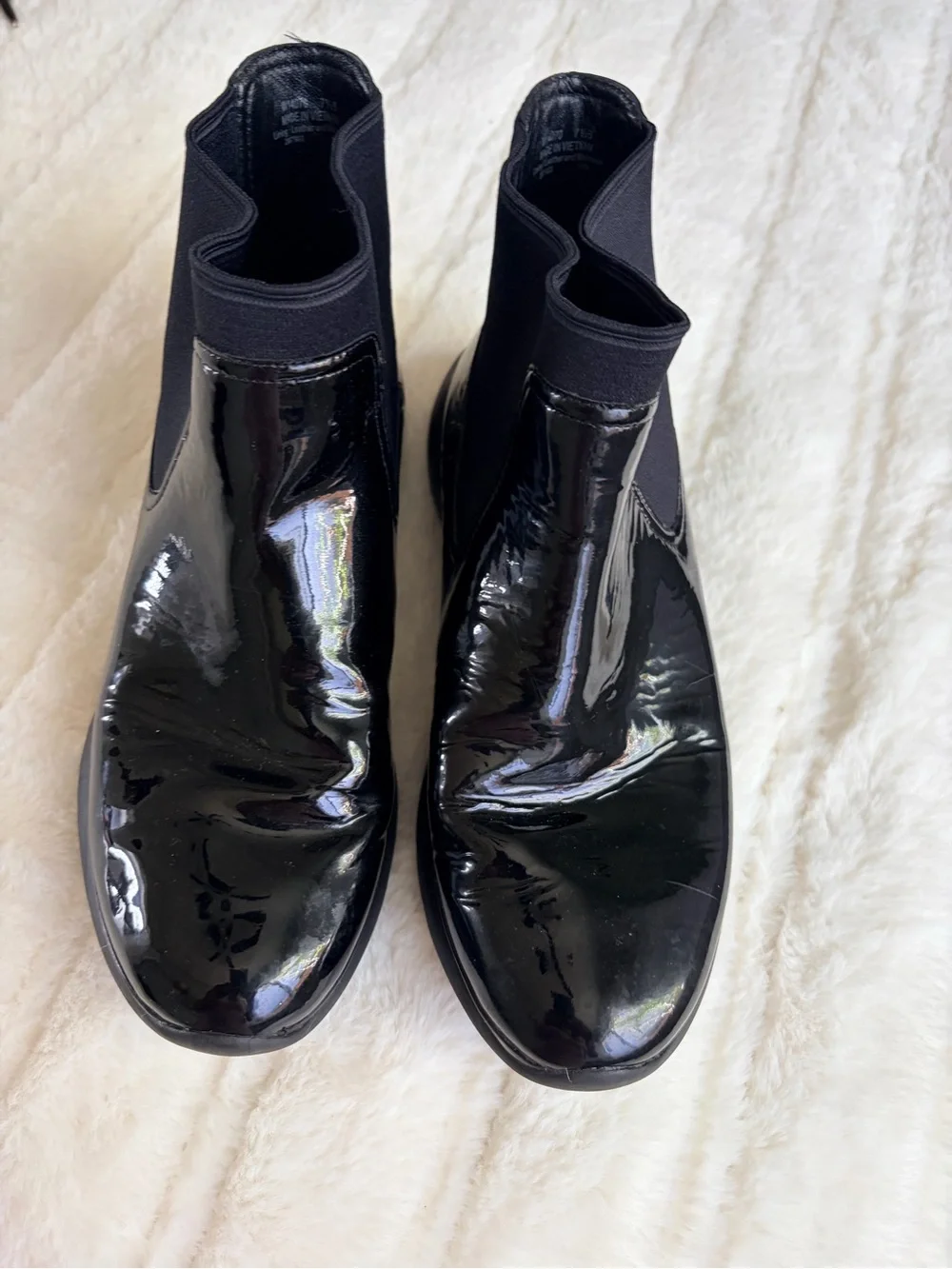 COLE HAAN 3.Zerogrand Black Patent Chelsea Ankle Boots